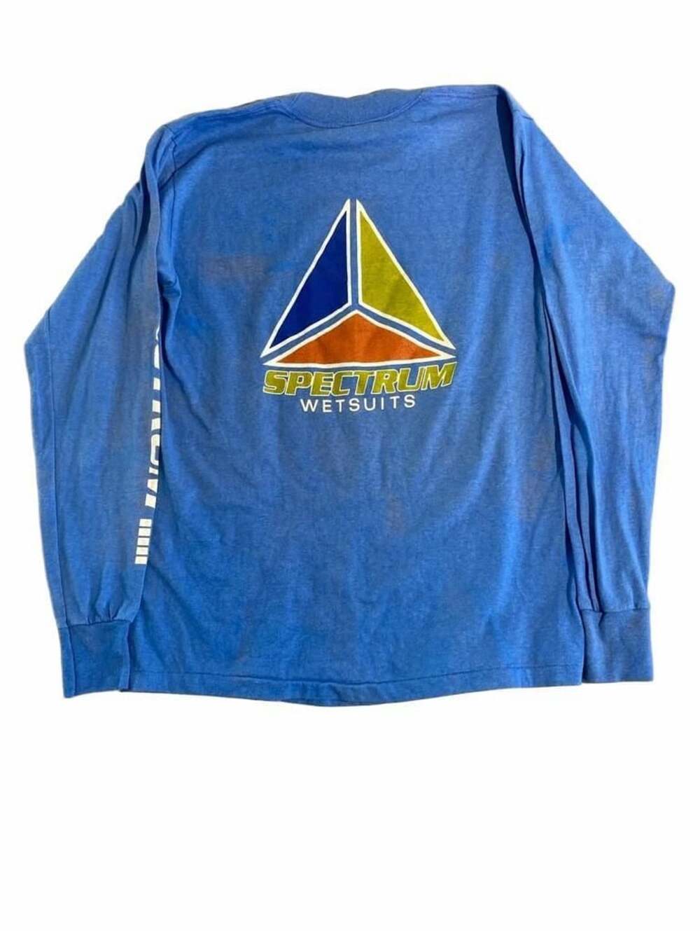 80s Spectrum Wetsuits Long Sleeve T-Shirt Size L Blue Vintage Graphic Surf